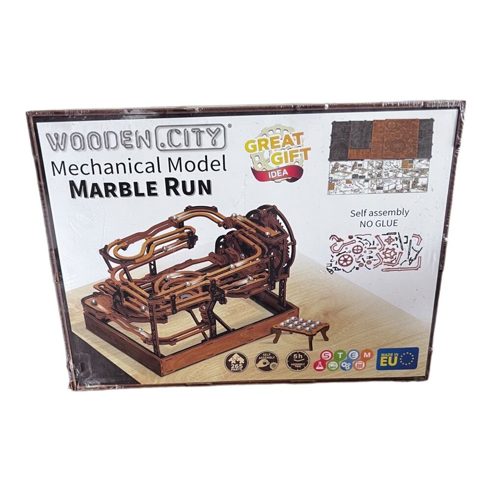WOODEN.CITY Marble Run Mechanical Model Building Kit 3D Wooden Puzzle New Sealed
